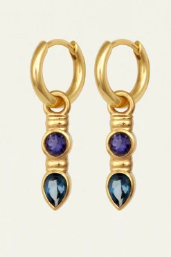 Teal Earrings  - Gold